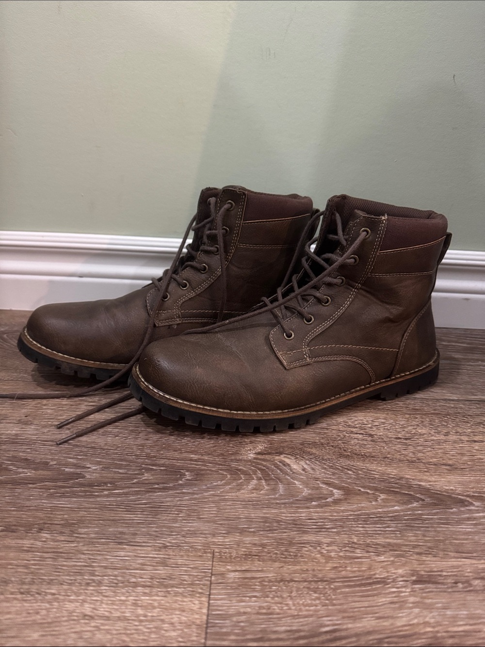 Men's Brown Leather Chukka Boots - Lace-Up Casual Work Boot